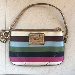 Evening Coach wristlet (striped)